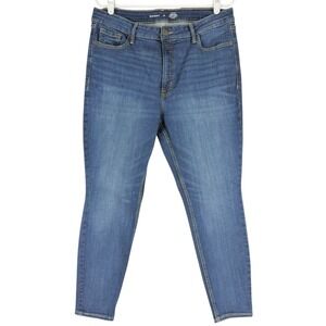 Old Navy Women's High-Rise Rockstar Super Skinny Blue Denim Jeans Size 14 Short